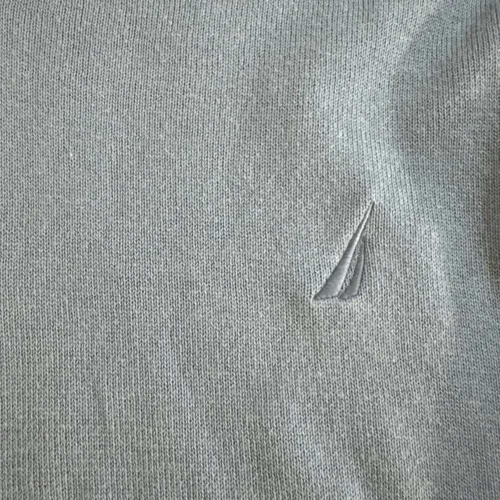 Nautica Mens Sweater XXL Light Sky Blue V-Neck Cotton Pullover Knit Casual 2XL